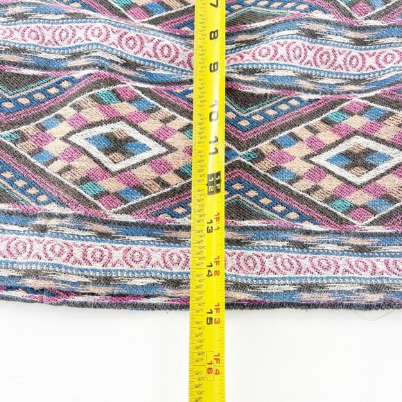 American Eagle Outfitters 4 Multicolor Aztec Print Mini Skirt Back Zipper Boho - Picture 4 of 12